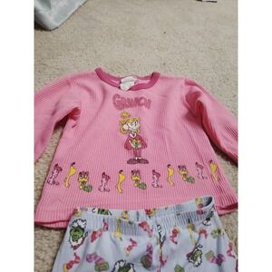 Vintage 2000 Dr Seuss Grinch Who Stole Christmas PJ'S Girls 3T Rare HTF